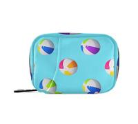 Amooorous Borsa organizer per medicine estiva con scomparti rimovibili, organizer per pillole da 7 giorni attaccabile per borsa, blu palla da spiaggia estate, 1 taglia, blu beach ball estate, 1 size
