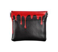 Amooorous Borsa per il cambiamento in pelle PU con pigmento fluido rosso nero arte borsa per il trucco carino borsa per il cambio borsa per uomo donna viaggio, Arte nera rossa pigmentata fluente, 1
