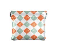 Amooorous Borsa per il cambio in pelle ecologica in poliuretano, con motivo astratto, per donne, ragazzi e ragazze, Modello astratto verde e arancione, 1 size