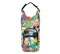 Amooorous Borsa per il trasporto della bottiglia d'acqua colorata Strange Friends, portatile, per escursionismo, per bottiglie da 567 g, 680,4 g, 907,2 g, 1134 g