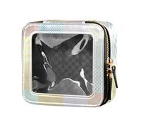 Amooorous Borsa per la cura della pelle delle borse di trucco della borsa di trucco della radura del plaid multicolore per il viaggio, plaid multicolore, 1 size