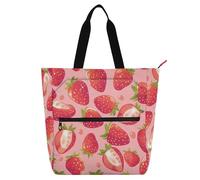 Amooorous Borsa per la spesa decorativa per bambini e adulti, robusta borsa per la spesa riutilizzabile con cerniera per la scuola e il tempo di gioco Rainbow mochilas para