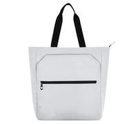 Amooorous Borsa per la spesa decorativa per bambini, studenti, adulti, colore bianco tinta unita, robusta, riutilizzabile, con cerniera, per scuola, shopping, generi alimentari, arcobaleno bolso para