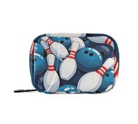 Amooorous Borsa per medicina da bowling sportiva con scomparti staccabili custodia portatile per pillole da viaggio per borsa