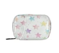 Amooorous Borsa per medicina multicolore con stelle per borsa con scomparti staccabili, organizer portatile riutilizzabile per pillole per borsa