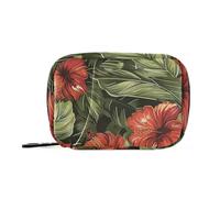 Amooorous Borsa per medicina vintage con fiori rossi e verdi per borsa con scomparti staccabili, comoda custodia da viaggio organizer per borsa