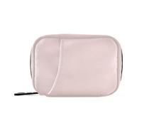 Amooorous Borsa per medicinali in tinta unita color pesca misty rose per viaggiare con scomparti staccabili comodo organizer per pillole 3 volte al giorno per borsa