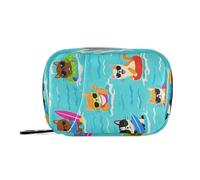Amooorous Borsa per medicine con motivo a cartoni animati, con scomparti staccabili, riutilizzabile, organizer per pillole da giorno per borsa