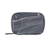 Amooorous Borsa per medicine grigia con falso glitter marmo grano con scomparti staccabili organizer portatile riutilizzabile per pillole per borsa