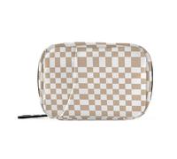 Amooorous Borsa per medicine scozzese americana marrone e bianca per borsa con scomparti staccabili organizer riutilizzabile per pillole da giorno per borsa