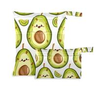 Amooorous Borsa per pannolini bagnata lavabile a forma di avocado verde, 2 pezzi, per costume da bagno con manici per spiaggia, viaggi