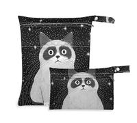 Amooorous Borsa per vestiti riutilizzabile Ragdoll Cat estetica, confezione da 2 pezzi essenziali da viaggio per volare con manici per yoga, palestra