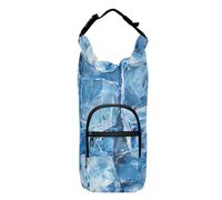 Amooorous Borsa porta bottiglie d'acqua con cubetti di ghiaccio trasparente blu borsa per il trasporto regolabile per bottiglie d'acqua per escursioni, adatta a bottiglie da 567 g, 680 g, 907,2 g,