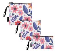 Amooorous Borsa porta pannolini portatile, con piccoli fiori schiacciati, confezione da 3 pezzi, riutilizzabile, per gli amici del campeggio e gli attrezzi