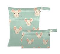 Amooorous Borsa portabiancheria in stile bohémien semplice, lavabile, confezione da 2 pezzi, articoli essenziali con manici per fare il bagno, fare il bagno
