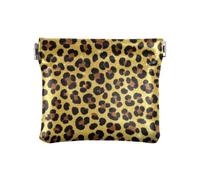 Amooorous Borsa portamonete da donna in pelle sintetica con stampa leopardata glitterata finta borsa per il periodo di trucco da donna, Falso Glitter leopardato oro, 1 size