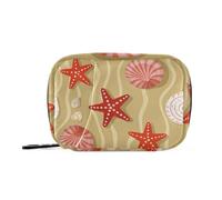 Amooorous Borsa portaoggetti per medicinali beige con scomparti staccabili, pratico organizer per pillole giornaliero per borsa estiva e spiaggia, Stella di mare della spiaggia estiva, Beige, 1 size