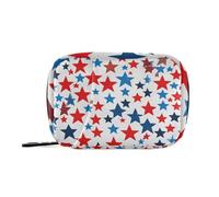 Amooorous Borsa portaoggetti per medicinali con bandiera americana unica con scomparti staccabili, comodo organizer quotidiano per pillole per borsa