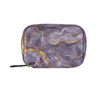 Amooorous Borsa portaoggetti per medicine in marmo color lavanda, oro, grigio, con scomparti staccabili, comodo organizer per pillole da viaggio per borsa