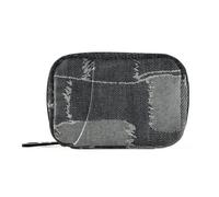 Amooorous Borsa portaoggetti per medicine patchwork in denim grigio con scomparti staccabili attaccabile organizer per pillole 3 volte al giorno per borsa