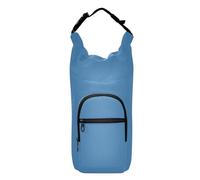 Amooorous Borsa termica per bottiglia d'acqua in acciaio blu tinta unita in tinta unita porta bottiglia d'acqua con cintura per borraccia, adatta a bottiglie da 567 g, 680 g, 907 g, 1134 g