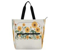 Amooorous Borsa tote decorativa per bambini, per ragazzi, ragazze, donne, festa dei genitori, bella girasole giallo, robusta, riutilizzabile, borsa da spiaggia con cerniera, per scuola, shopping