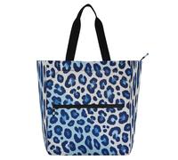 Amooorous Borsa tote decorativa per bambini, per ragazzi, ragazze, donne, pelle di ghepardo, blu, robusta, borsa a tracolla con cerniera, per scuola, shopping, viaggi, arcobaleno para libros de