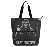 Amooorous Borsa tote decorativa per bambini, studenti, adulti, dio della morte, gotico, leggera, borsa per attività per bambini, borsa tote con cerniera per università