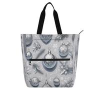 Amooorous Borsa tote decorativa per bambini, studenti, adulti, motivo campana, agrifoglio, impermeabile, riutilizzabile, con cerniera, per shopping, spiaggia, mochilas arcobaleno