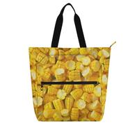 Amooorous Borsa tote decorativa per bambini, studenti, adulti, vero mais giallo, grande borsa della spesa riutilizzabile per scuola, shopping, spiaggia, arcobaleno, bolsa de tela para