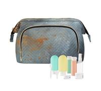 Amooorous Borse cosmetiche portatili di struttura del marmo dell'oro nero per le donne cambiano la borsa per l'organizzatore chiave della carta, Texture marmo oro nero, 1 size