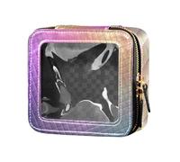 Amooorous Borse cosmetiche trasparenti delle borse di trucco della borsa di trucco di stile del laser per il volo, stile laser, 1 size