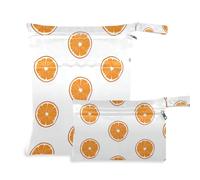 Amooorous Borse da bagno impermeabili arancioni 2 Pack borsa per pannolini oggetti essenziali con maniglie per il bagno, viaggi