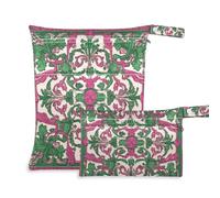 Amooorous Borse da bagno in stile mediorientale Flora e verde a prova di disordine 2 confezioni essenziali da viaggio per bambini con manici per spiaggia, asilo nido