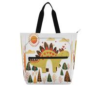 Amooorous Borse da giardino decorative per ragazzi e ragazze adulti con dinosauro a forma di cuore, impermeabile, molto resistente, riutilizzabile, borsa da biblioteca, borsa per la spesa