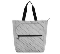 Amooorous Borse decorative per bambini per ragazzi ragazze adulti, bianco venatura del legno impermeabile riutilizzabile borsa della spesa con cerniera per la scuola shopping drogheria arcobaleno