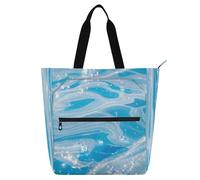 Amooorous Borse decorative per bambini per ragazzi ragazze adulti, finto glitter marmo grano blu leggero borsa a tracolla con cerniera per scuola shopping spiaggia arcobaleno bolsa para llevar