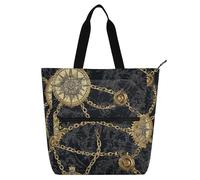 Amooorous Borse decorative per libri per bambini ragazzi ragazze, catena dorata grande tote bag riutilizzabile borsa della spesa con cerniera per la scuola shopping spiaggia arcobaleno bolsos para