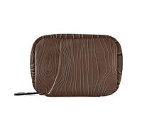 Amooorous Borse della medicina annuale del grano di legno marrone per le donne con scomparti staccabili organizzatore settimanale portatile della pillola per la borsa