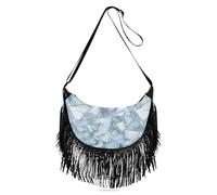 Amooorous Borse laterali per il corpo con pietre di marmo in stile geometrico per le donne borse a tracolla con frange per le donne borsa a tracolla da viaggio alla moda con tracolla con (prop2)