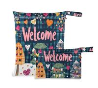 Amooorous Borse lavabili per nuotatori con albero di San Valentino Love Hearts confezione da 2 elementi essenziali da viaggio per bambini con manici per pannolini per bambini, viaggio