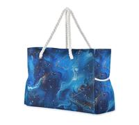 Amooorous Borsone da viaggio robusto in marmo blu, con tasche laterali, borsa da donna per piscina, palestra, drogheria e viaggi, Marmo blu., 1 size