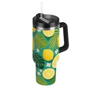 Amooorous Bottiglia d'acqua a bocca larga con coperchio e cannuccia, tazza termica decorativa per acqua, tè freddo o caffè vasos para bebidas y agua 1,134 g