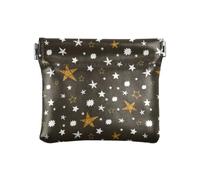 Amooorous Brown Christmas StarWomen PU Leather Coin Purse Cute Organizing Pouch per le donne, Stella di Natale marrone, 1 size