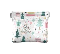 Amooorous Buon albero di Natale e regalo cartone animato donna piccolo portamonete in pelle gioielli carino per le donne, Buon albero di Natale e regalo cartone animato, 1 size