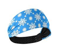 Amooorous Buon Natale Blu Fiocchi di neve no slip fasce per capelli delle donne Fascia elastica per il sudore per uso quotidiano Atletico Sport tennis cintas para el pelo de mujer