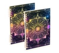 Amooorous Bussole astrologiche in formato A5 Boho Tarocchi grandi quaderni 21,1 x 14,5 cm, resistente all'usura soggetto college a spirale 60 fogli per diario e lista delle cose da fare confezione da