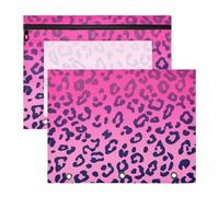 Amooorous Buste multiuso per raccoglitori, 3 fori, per lettere formato A4, confezione da 2 pezzi, per insegnanti, rientro a scuola, stampa leopardata rosa