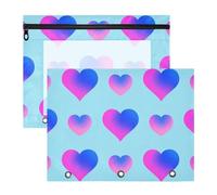 Amooorous Buste per raccoglitori con 3 occhielli rinforzati, 3 fori, per lettere di carta A4, confezione da 2 articoli per insegnanti, forniture per aule scolastiche, rosa blu, sfumate, San Valentino