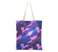 Amooorous Camouflage Starry Viola Nero Blu Carino tela tote bag con manici Riutilizzabili Tote Bags Riutilizzabili Tela Borse della spesa per Collaboratore Bolsa de lona